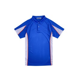 Design shirts are white contrasting royal blue men's polo shirts, customized orange printed polo shirts, horn sleeves, throwing ball sports P1518 Design shirts are white contrasting royal blue men's polo shirts, customized orange printed polo shirts, horn sleeves, throwing ball sports P1518